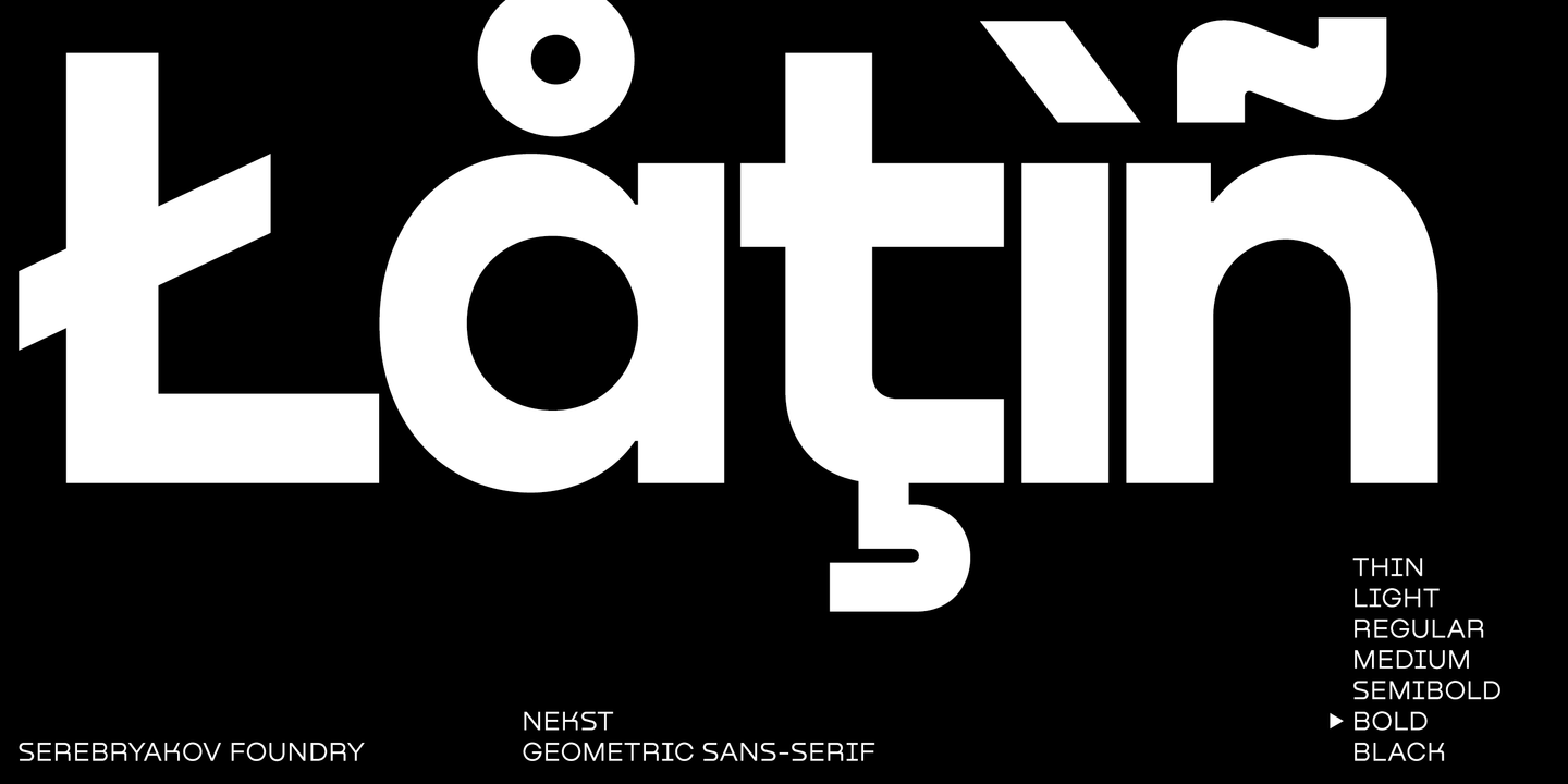 Beispiel einer Nekst Bold-Schriftart